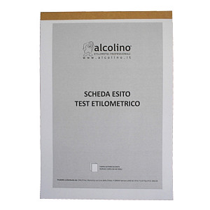 BLOCCO CARTA CHIMICA TEST ETILOMETRICI